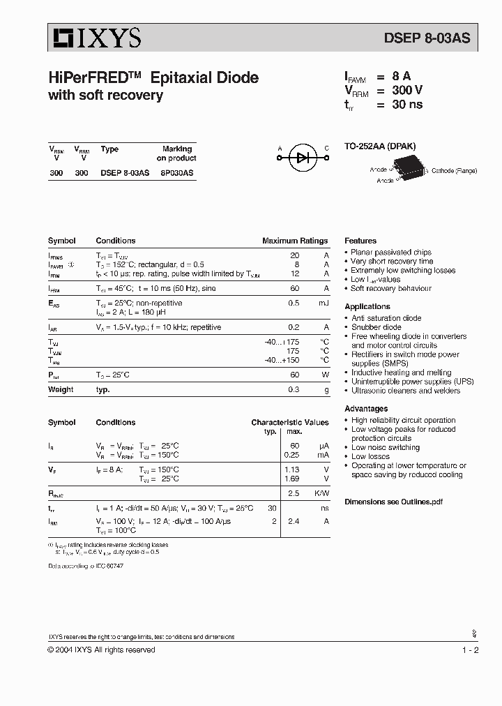 DSEP8-03AS_1174366.PDF Datasheet