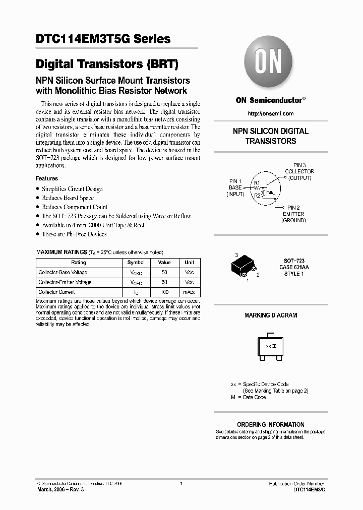 DTC144WM3T5G_1235190.PDF Datasheet