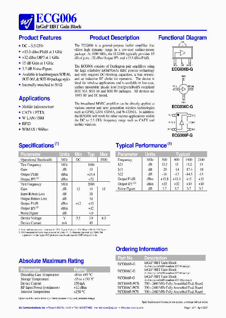 ECG006F-PCB_1235764.PDF Datasheet