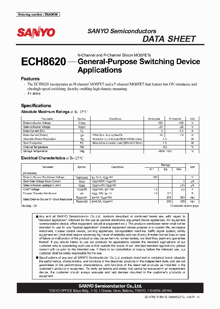 ECH8620_1164001.PDF Datasheet