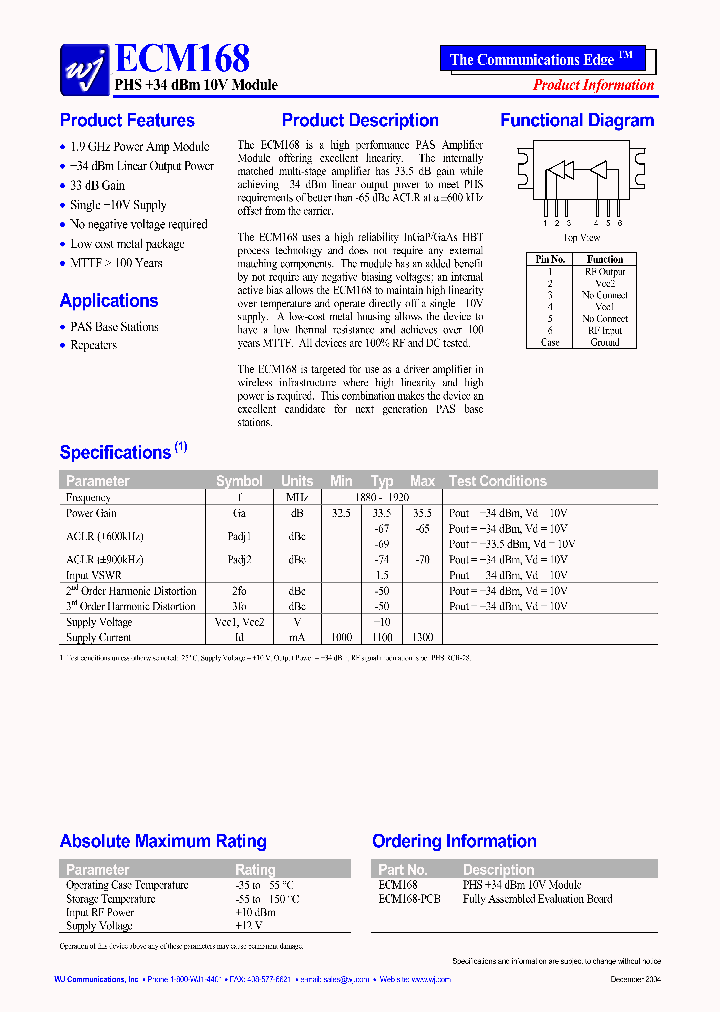 ECM168-PCB_1235801.PDF Datasheet