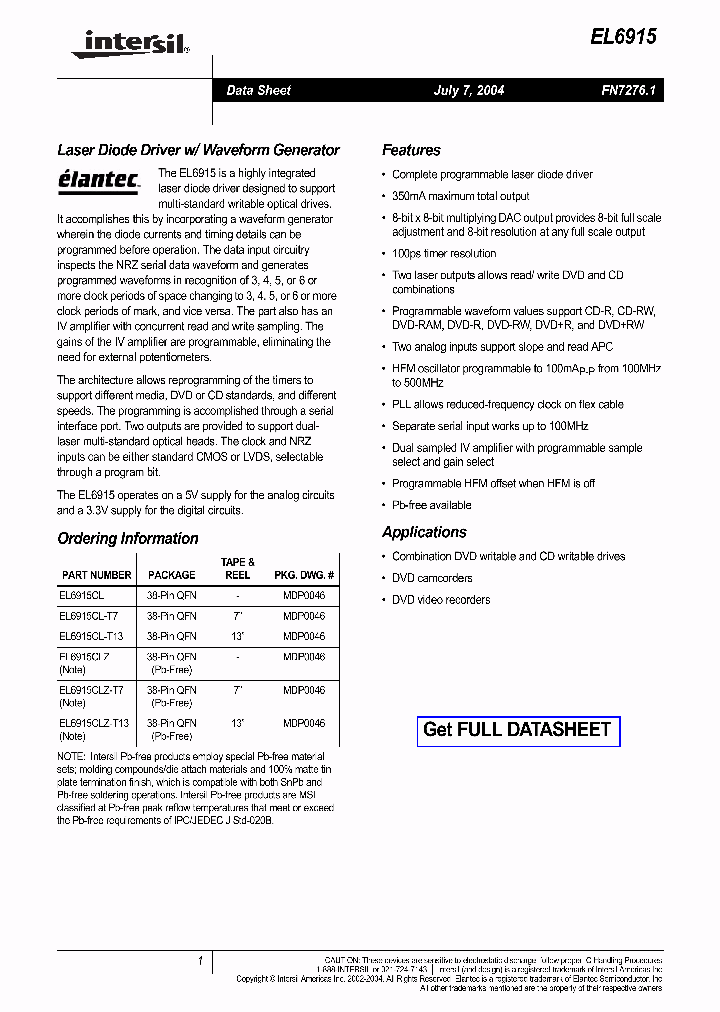 EL6915CL_1060486.PDF Datasheet
