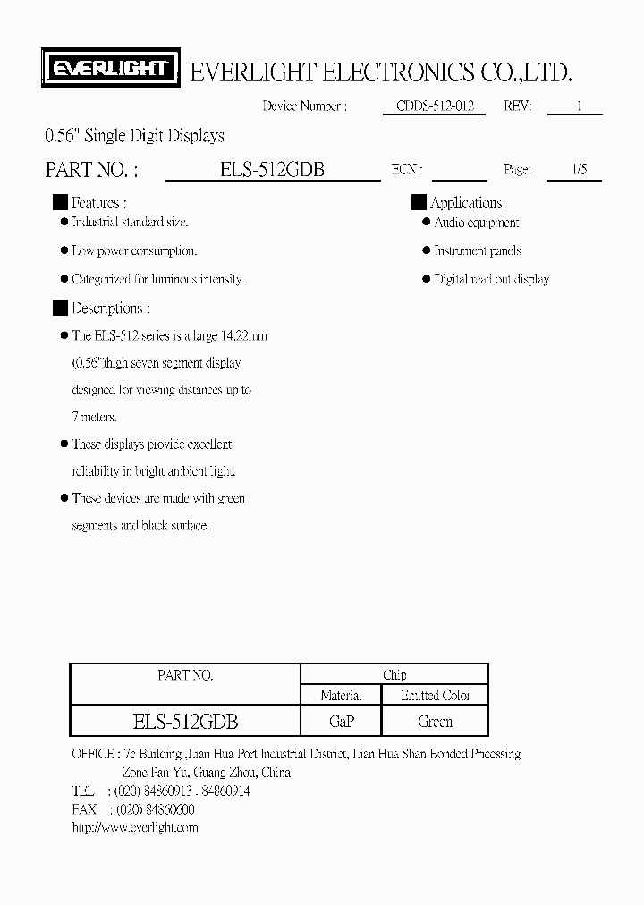 ELS-512GDB_1236895.PDF Datasheet