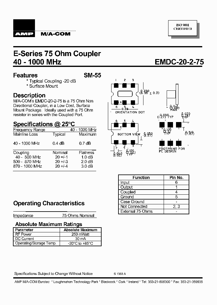 EMDC-20-2-75_1237217.PDF Datasheet