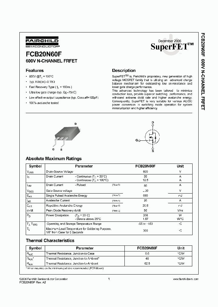FCB20N60FTM_1239050.PDF Datasheet