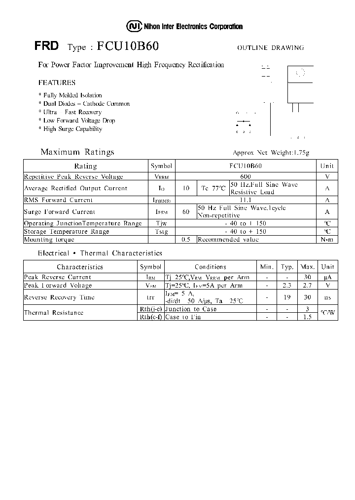 FCU10B60_1239122.PDF Datasheet
