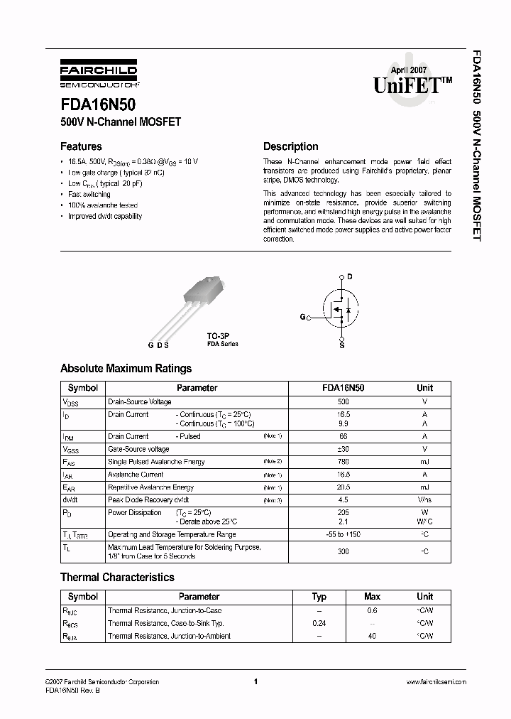 FDA16N5007_671553.PDF Datasheet