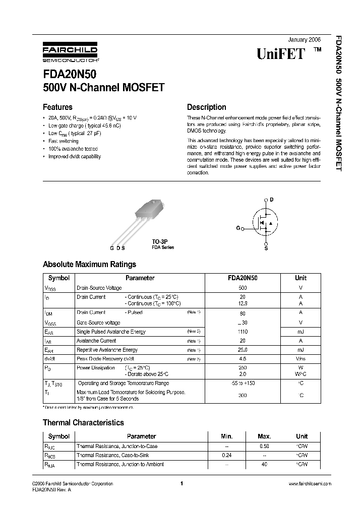 FDA20N50_1116725.PDF Datasheet