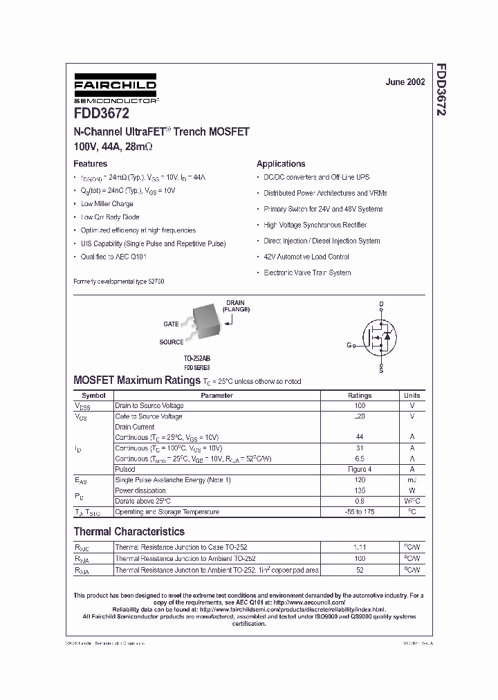 FDD3672_1239343.PDF Datasheet
