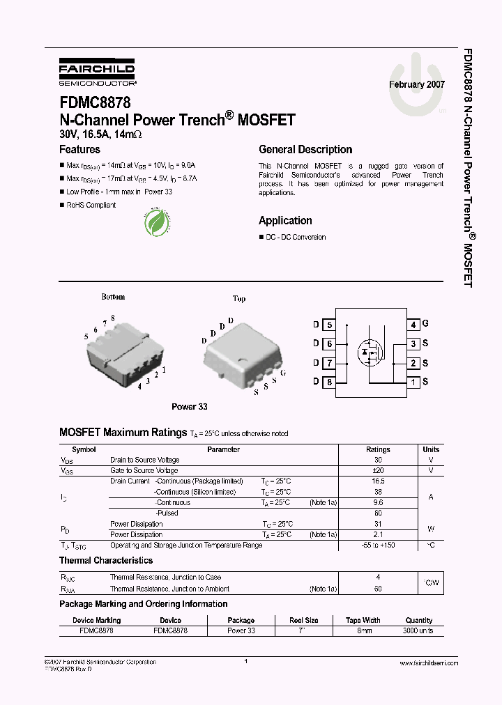 FDMC8878_1115774.PDF Datasheet