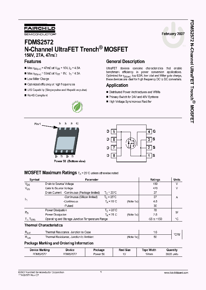 FDMS2572_1239500.PDF Datasheet