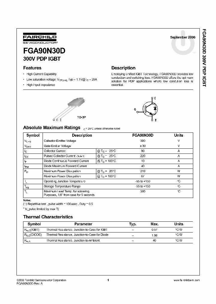 FGA90N30D_1240117.PDF Datasheet