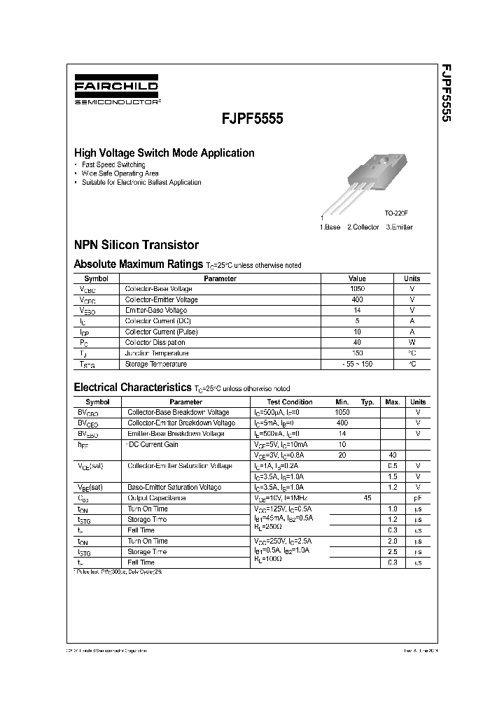 FJPF5555_1240376.PDF Datasheet