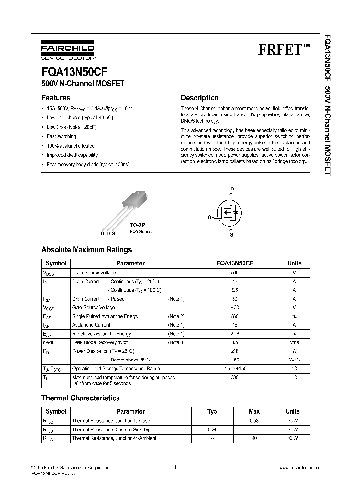 FQA13N50CF_1241399.PDF Datasheet