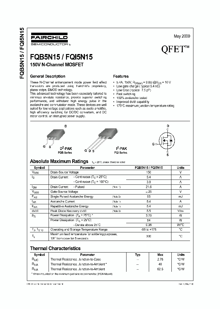 FQI5N15_1241632.PDF Datasheet