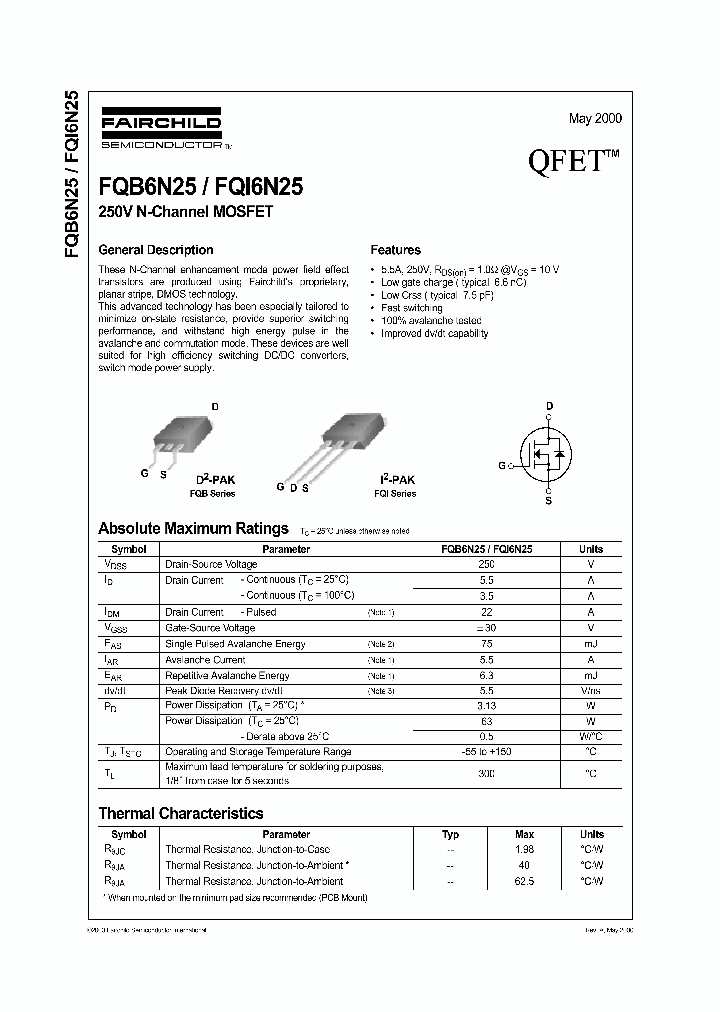 FQI6N25_1241648.PDF Datasheet