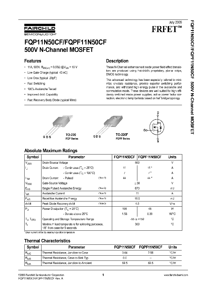 FQPF11N50CF_1241797.PDF Datasheet