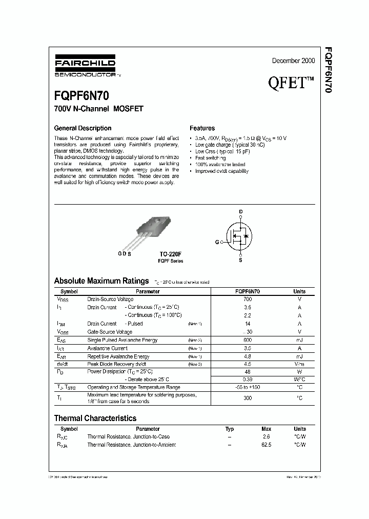 FQPF6N70_1241901.PDF Datasheet