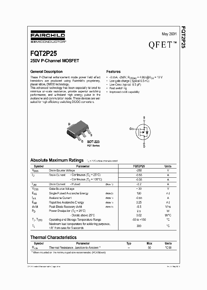 FQT2P25_1052290.PDF Datasheet