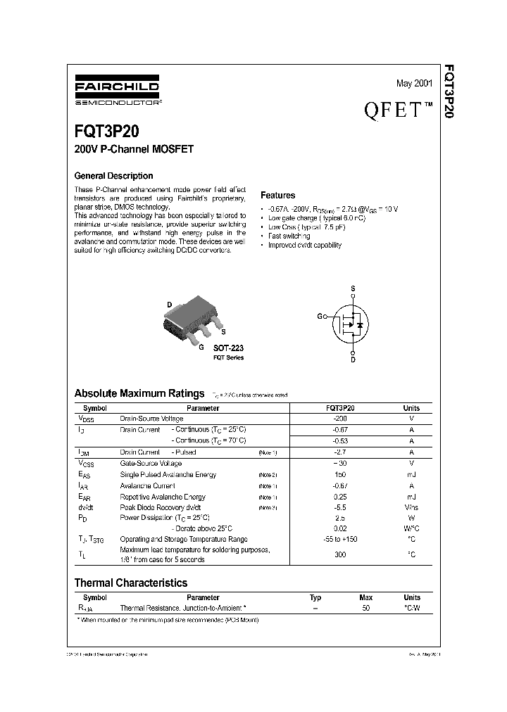 FQT3P20_1052296.PDF Datasheet
