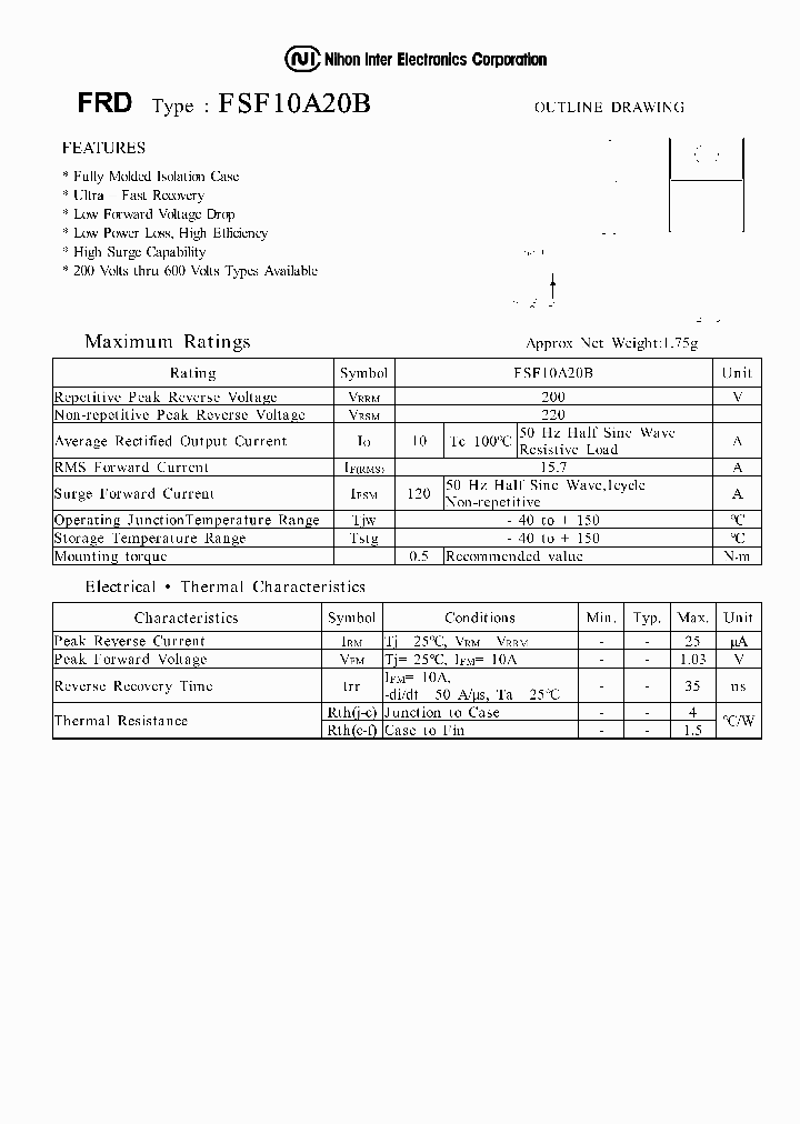 FSF10A20B_1135057.PDF Datasheet