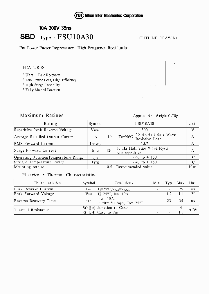 FSU10A30_1109519.PDF Datasheet