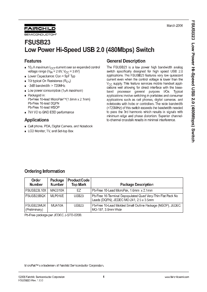 FSUSB2306_1243199.PDF Datasheet