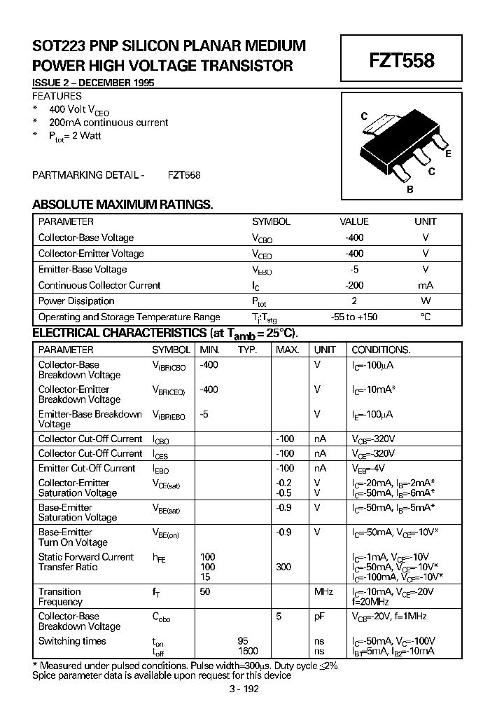 FZT558_1052340.PDF Datasheet