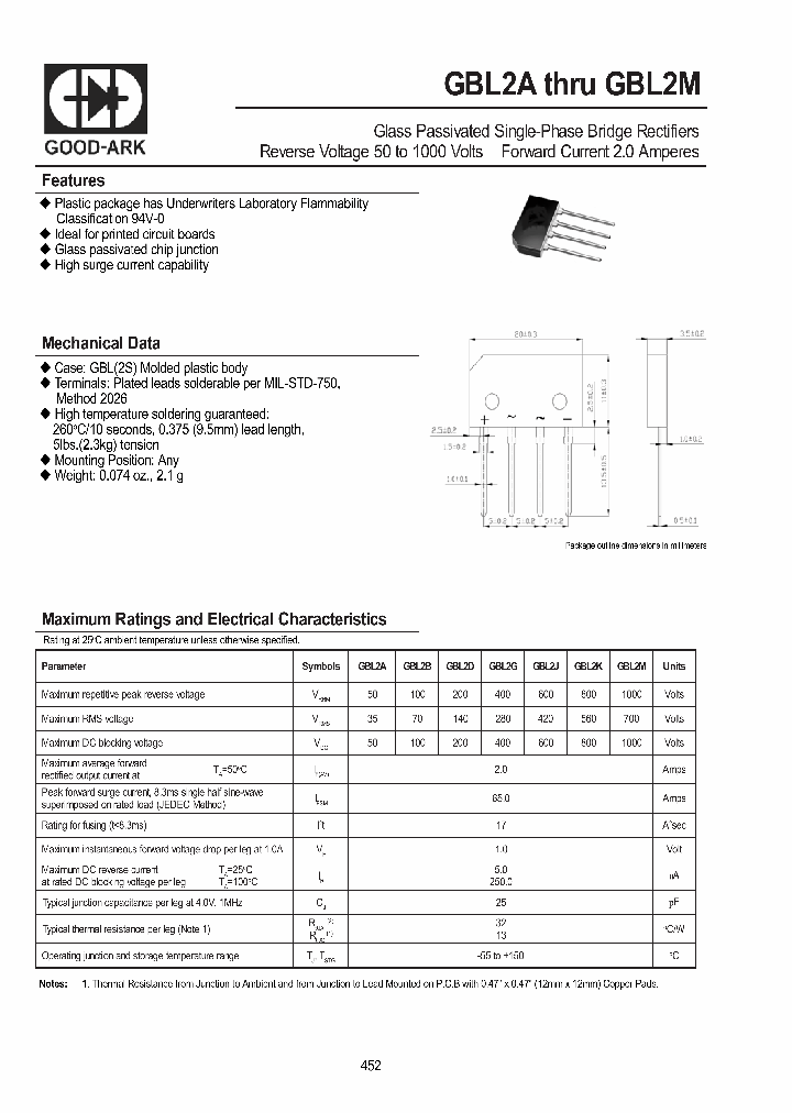 GBL2A_627124.PDF Datasheet