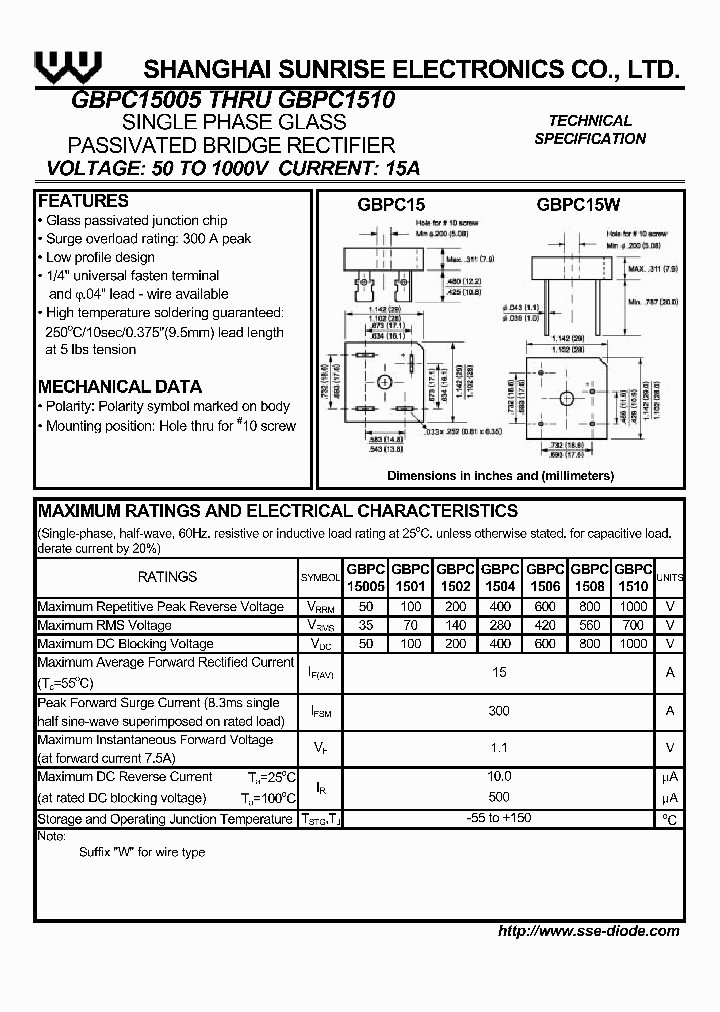 GBPC1510_1244290.PDF Datasheet