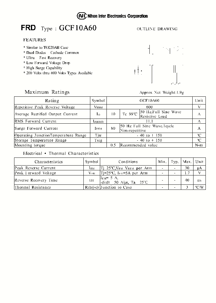 GCF10A60_1244411.PDF Datasheet