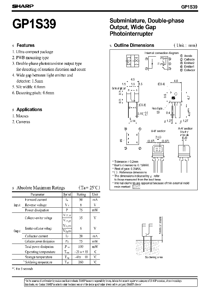 GP1S39_1245541.PDF Datasheet