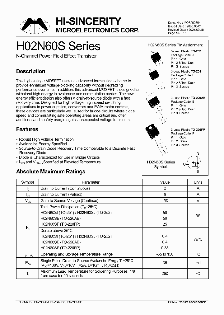 H02N60SJ_1246619.PDF Datasheet