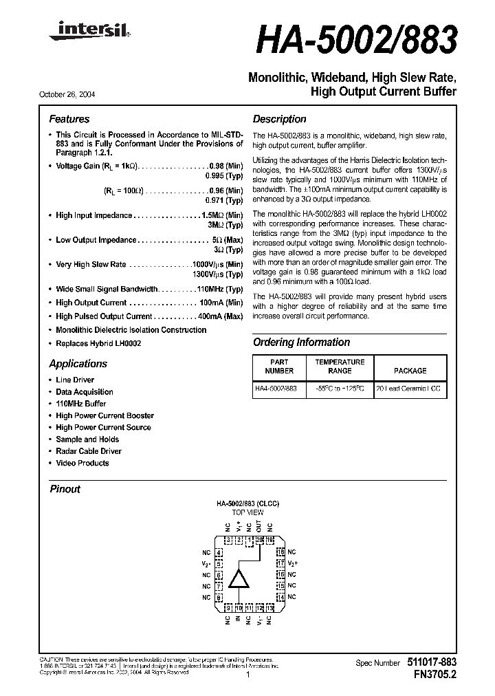 HA4-5002883_722884.PDF Datasheet