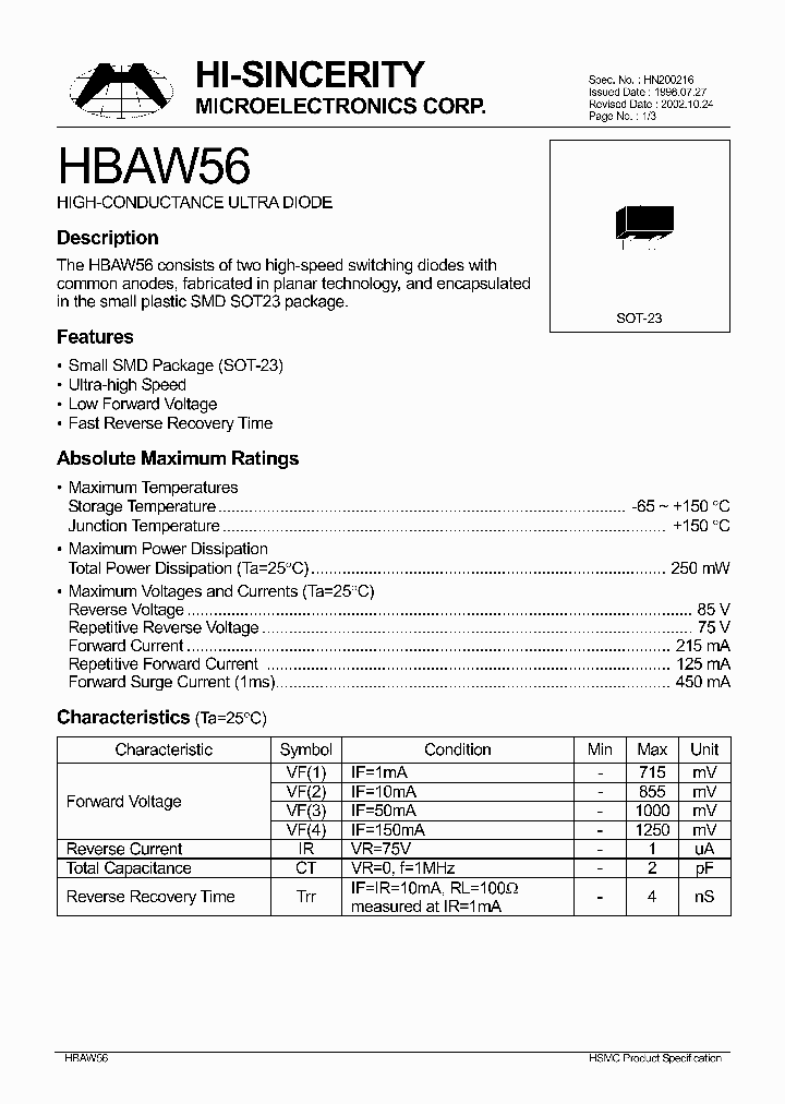 HBAW56_1182427.PDF Datasheet