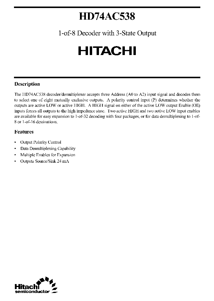 HD74AC538_1248194.PDF Datasheet