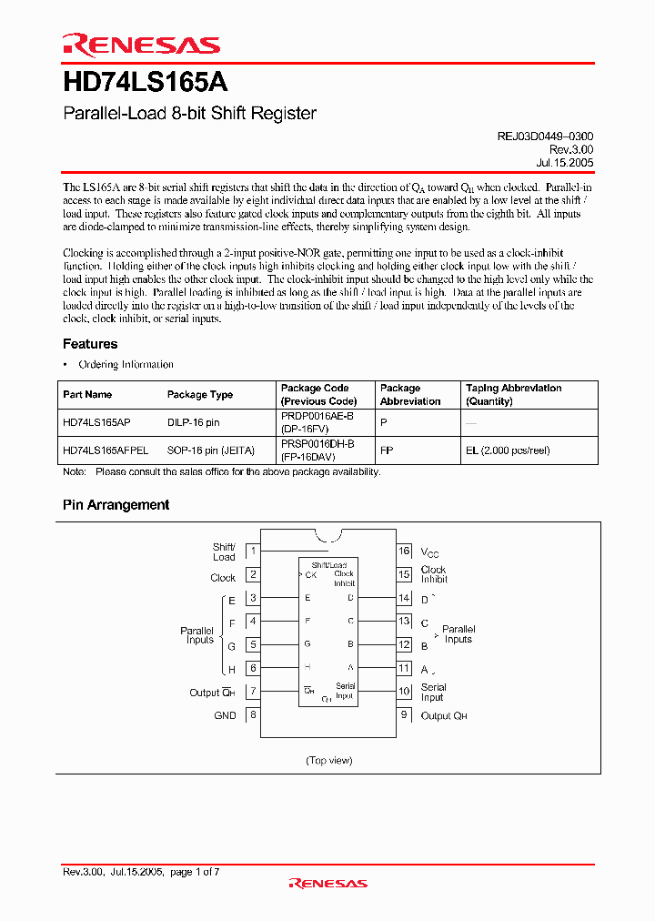 HD74LS165AFPEL_1055748.PDF Datasheet
