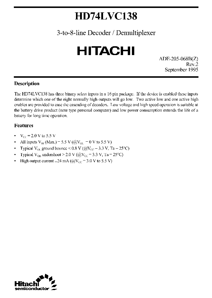 HD74LVC138_1248552.PDF Datasheet