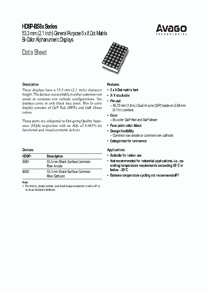 HDSP-B581_1167029.PDF Datasheet