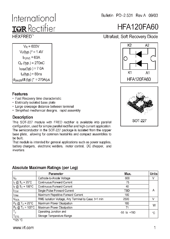 HFA120FA60_1249196.PDF Datasheet