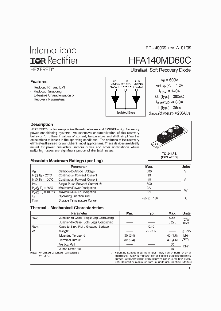 HFA140MD60C_1249205.PDF Datasheet