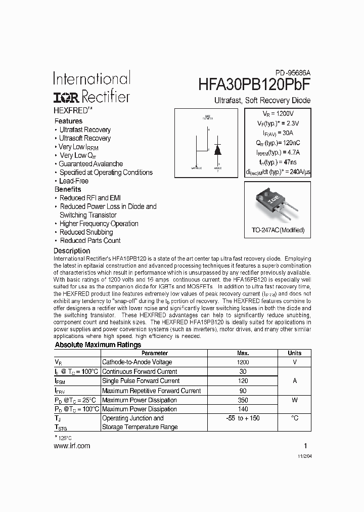 HFA30PB120PBF_1151750.PDF Datasheet