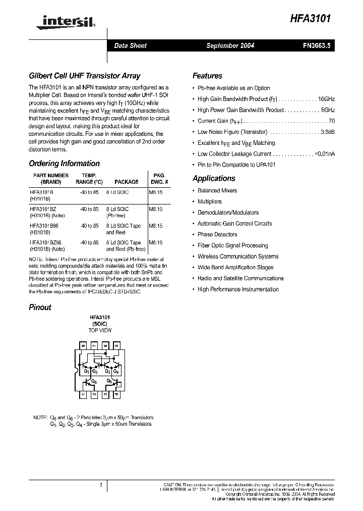 HFA3101B_1116320.PDF Datasheet