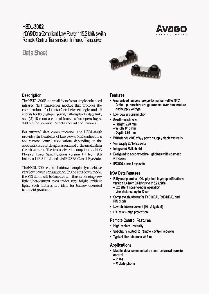 HSDL-3002_1092120.PDF Datasheet