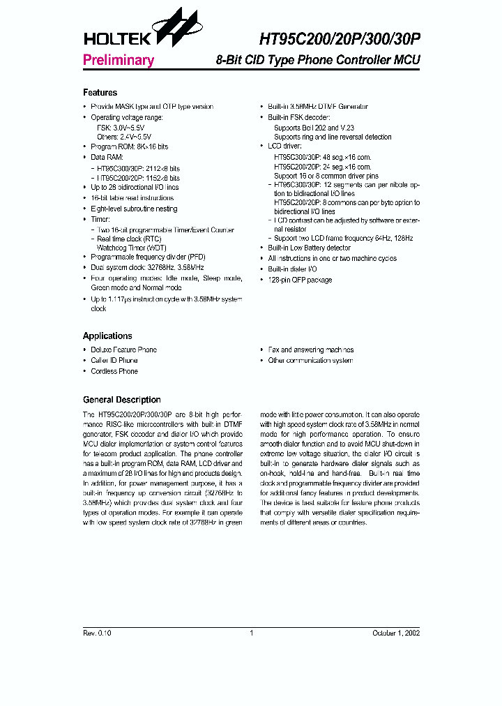 HT95C30P_1251693.PDF Datasheet