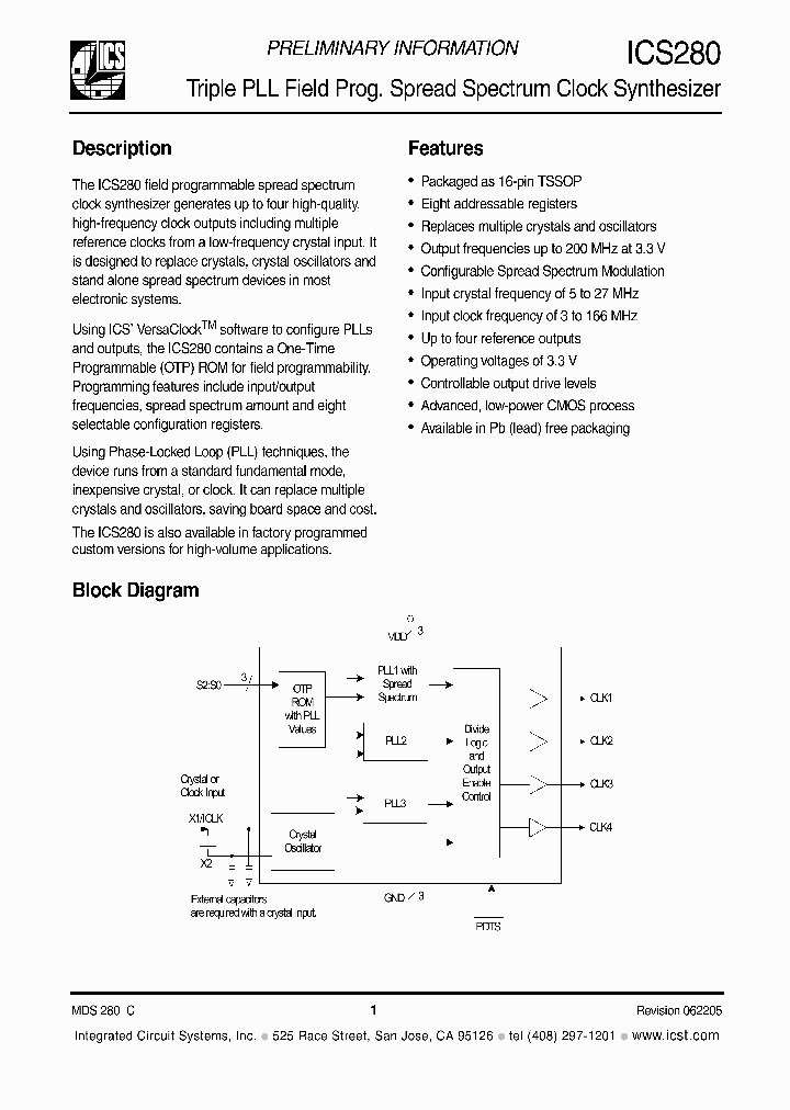 ICS280PGLF_1252769.PDF Datasheet