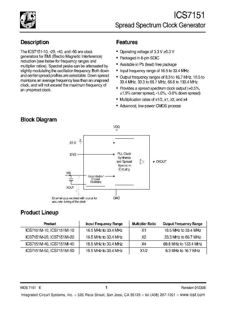 ICS7151_857970.PDF Datasheet