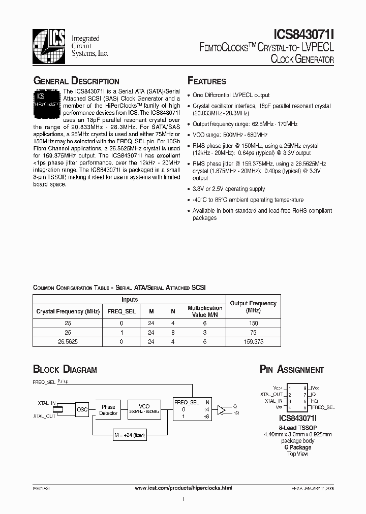 ICS843071I_1252993.PDF Datasheet