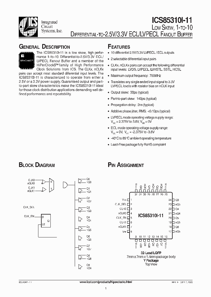 ICS85310I-11_1253109.PDF Datasheet