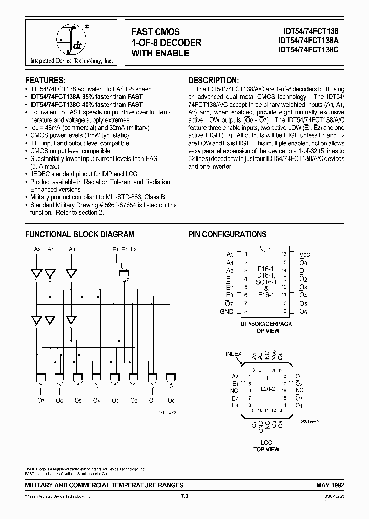 IDT54FCT138_942677.PDF Datasheet